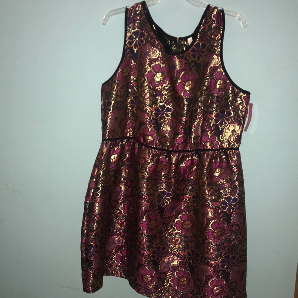 Pink and gold flower dress